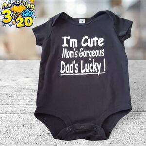 Onesie black short sleeve see writing 18 months